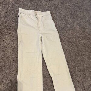 Madewell White Perfect Vintage Wide Leg Crop Jean Size 27